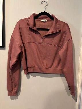 Aeropostale Cropped Half-Zip Sweatshirt